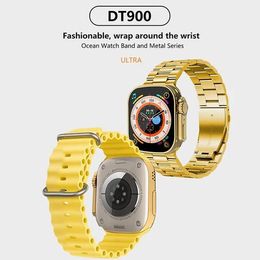 DT900 ULTRA 9 | GOLDEN EDITION | Smart Watch Sports Edition – 7 Straps | Full 2.09'' BIG TouchScreen | GOLDEN